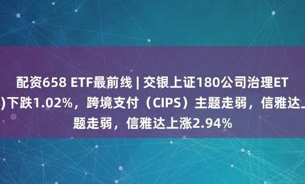配资658 ETF最前线 | 交银上证180公司治理ETF(510010)下跌1.02%，跨境支付（CIPS）主题走弱，信雅达上涨2.94%